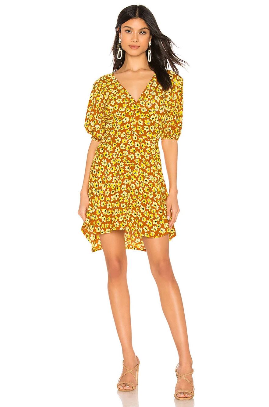 Faithfull the Brand Ilia Mini Dress Saffron Thelma Floral Medium 6